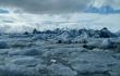 Su ledu susiliejantys debesys (Prie eero, ledo eero. Jokulsarlon, Islandija)